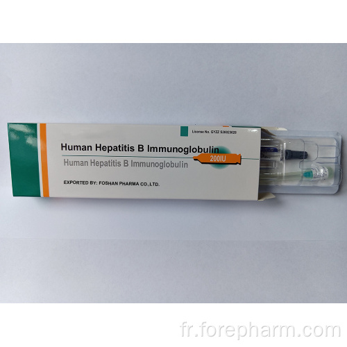 Liquide clair incolore d&#39;immunoglobuline d&#39;hépatite B humaine